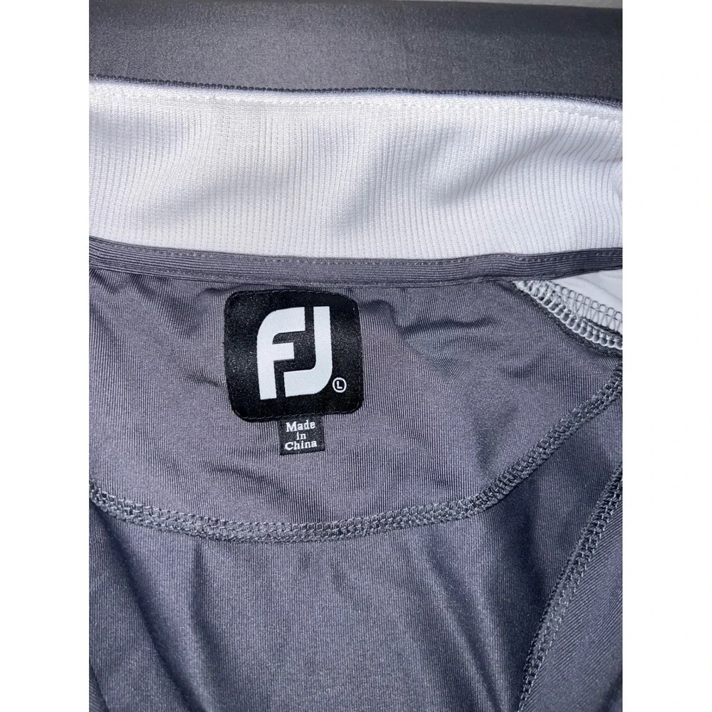 FootJoy Mens Quarter Zip Pullover Charcoal Gray White Bailey Ranch Logo Large